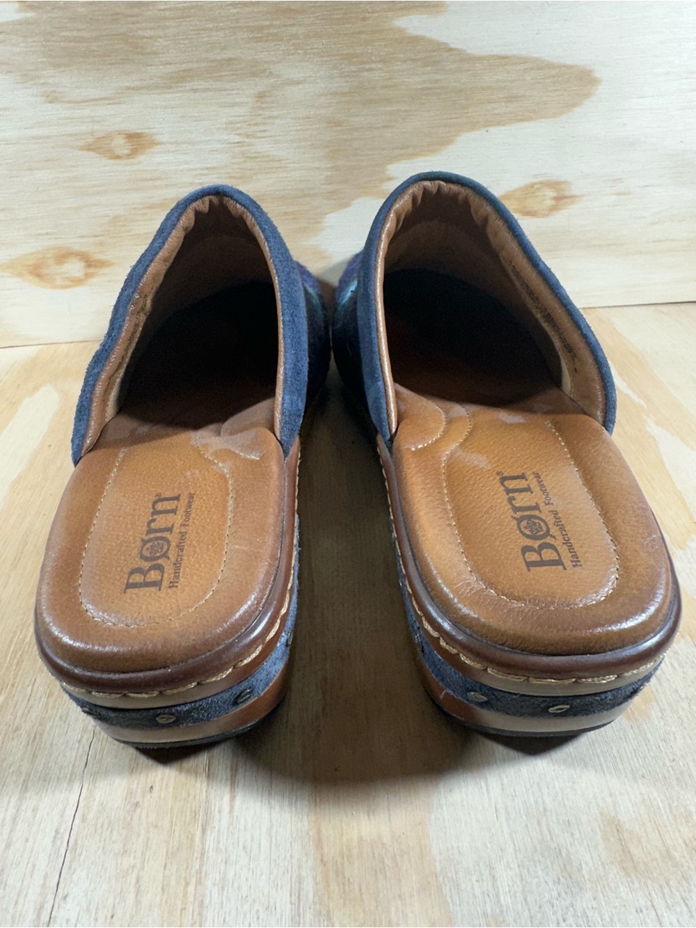 Born Bandy Aztec Blue Patterned Wool Slip-On Clogs Women’s Size 10 - Picture 6 of 10